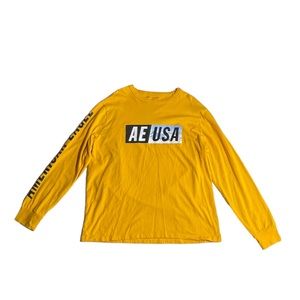 American Eagle Outfitter shirt Men's Size XL Yellow‎ Standard Fit Long Sleeve